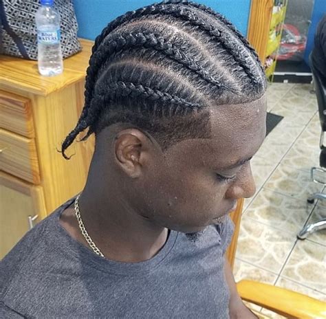 6 cornrow braids male